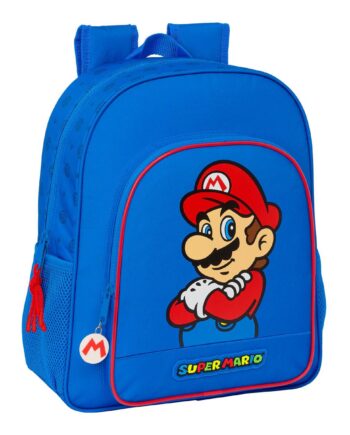 Skoletaske Super Mario Play Blå Rød