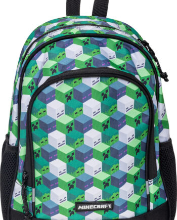 Minecraft Skoletaske Medium Grøn