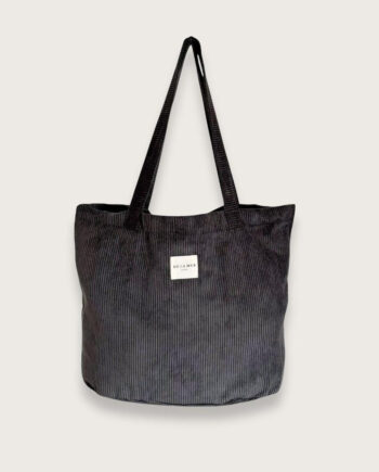 Stor Tote Bag Gråt Fløjl Rummelig Taske Til Skole Weekendture